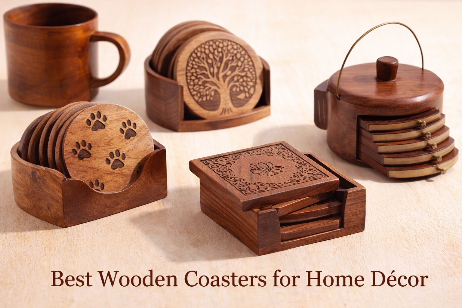 Best Wooden Coasters for Home Décor - Pillow Fights