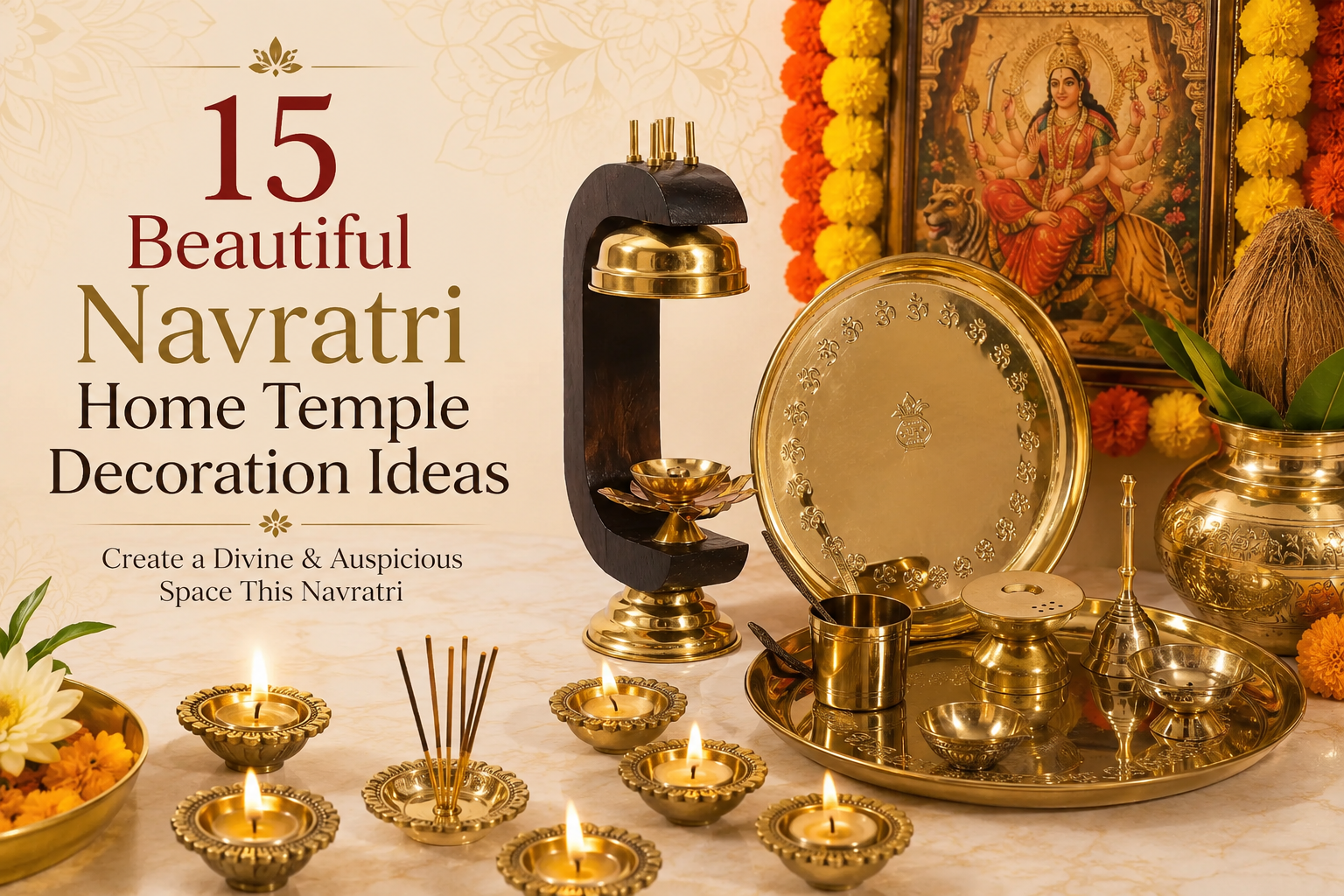 15 Beautiful Navratri Home Temple Decoration Ideas