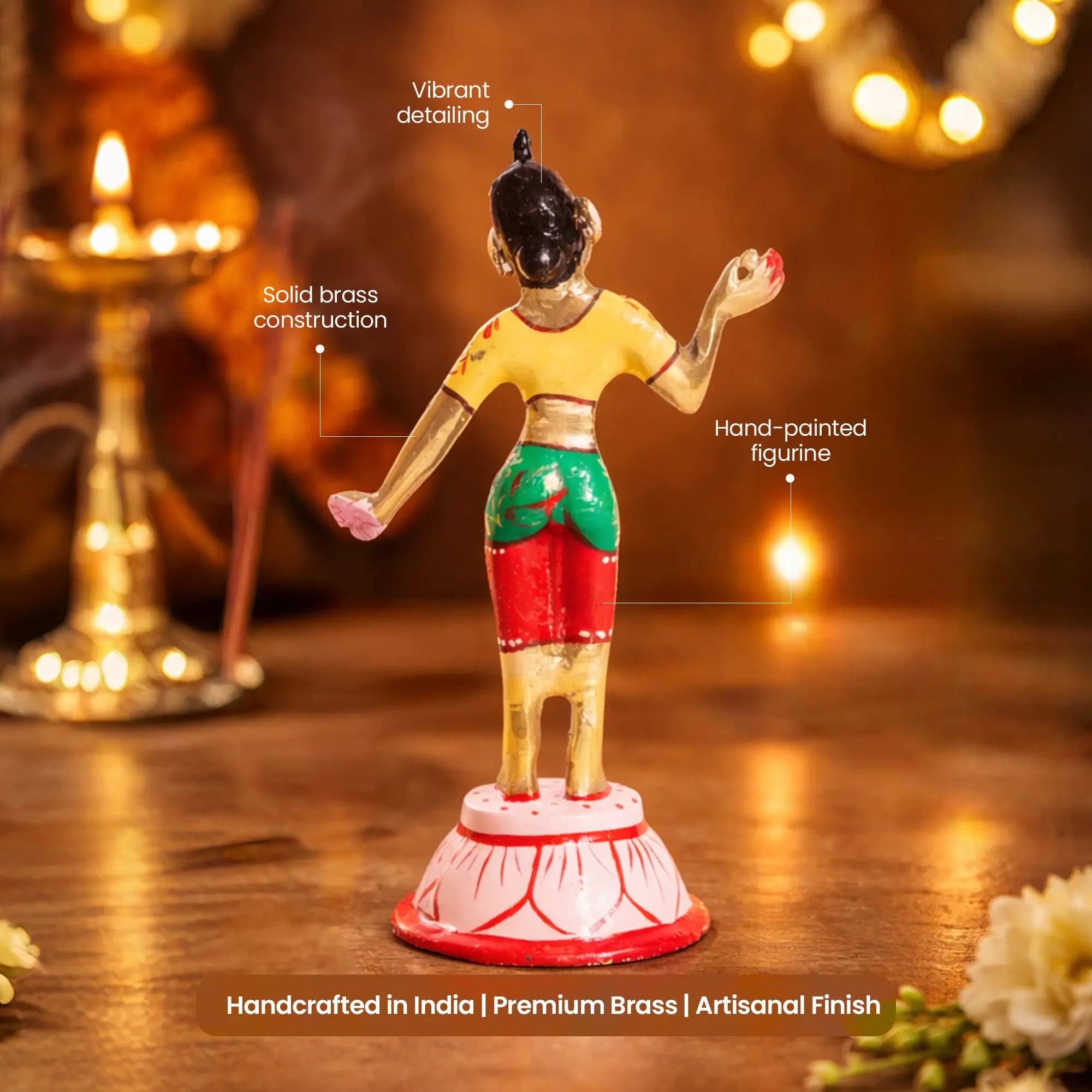 Divine Radha Krishna Eternal Love Brass Combo