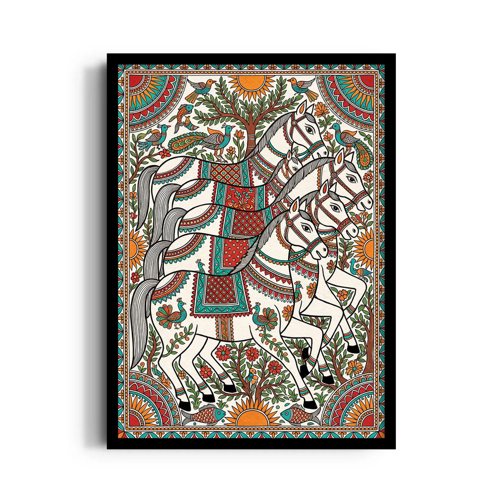 Madhubani — 7 Horses Vastu Art