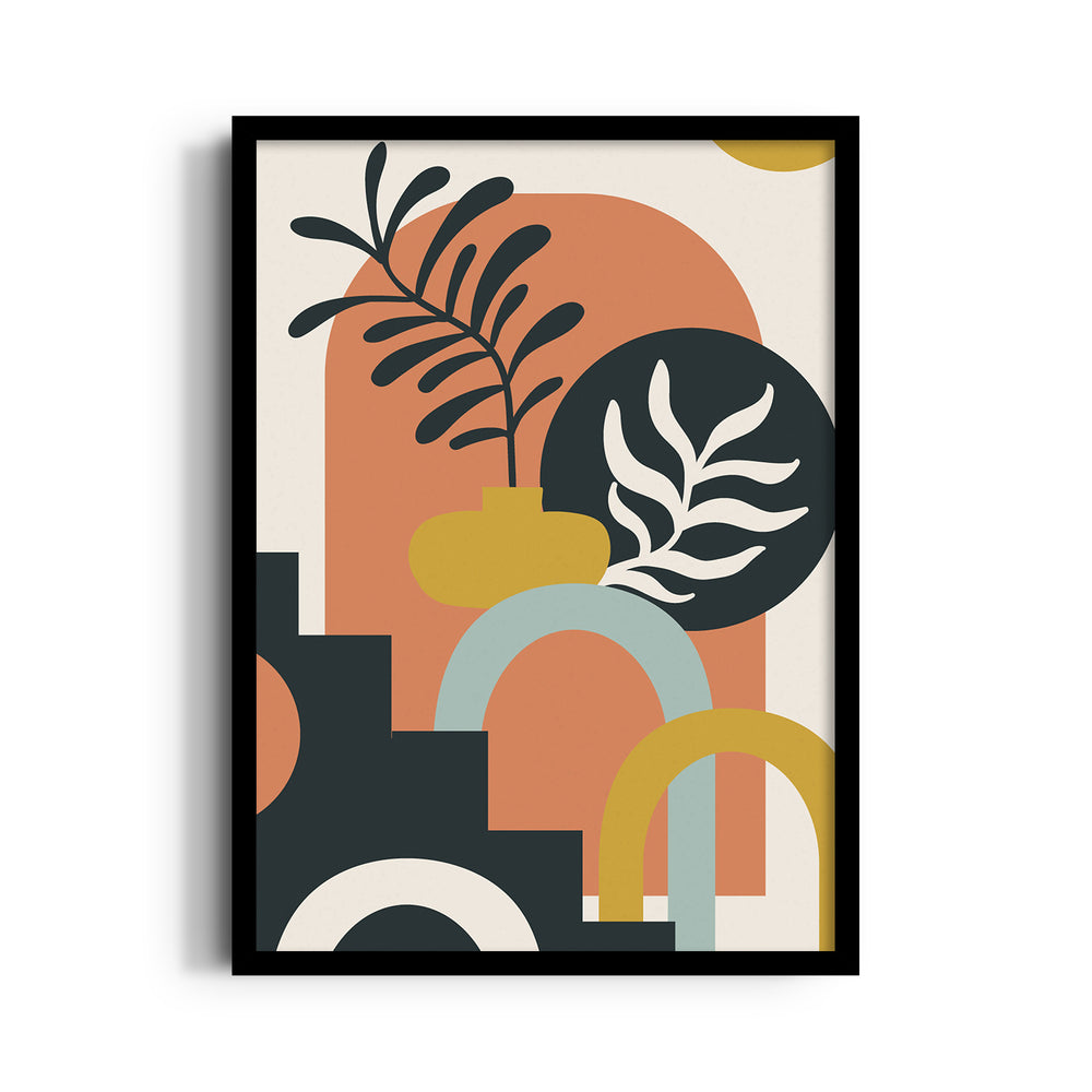 Sunset Arch Botanical Geometry - Abstract Modern Art - Pillow Fights