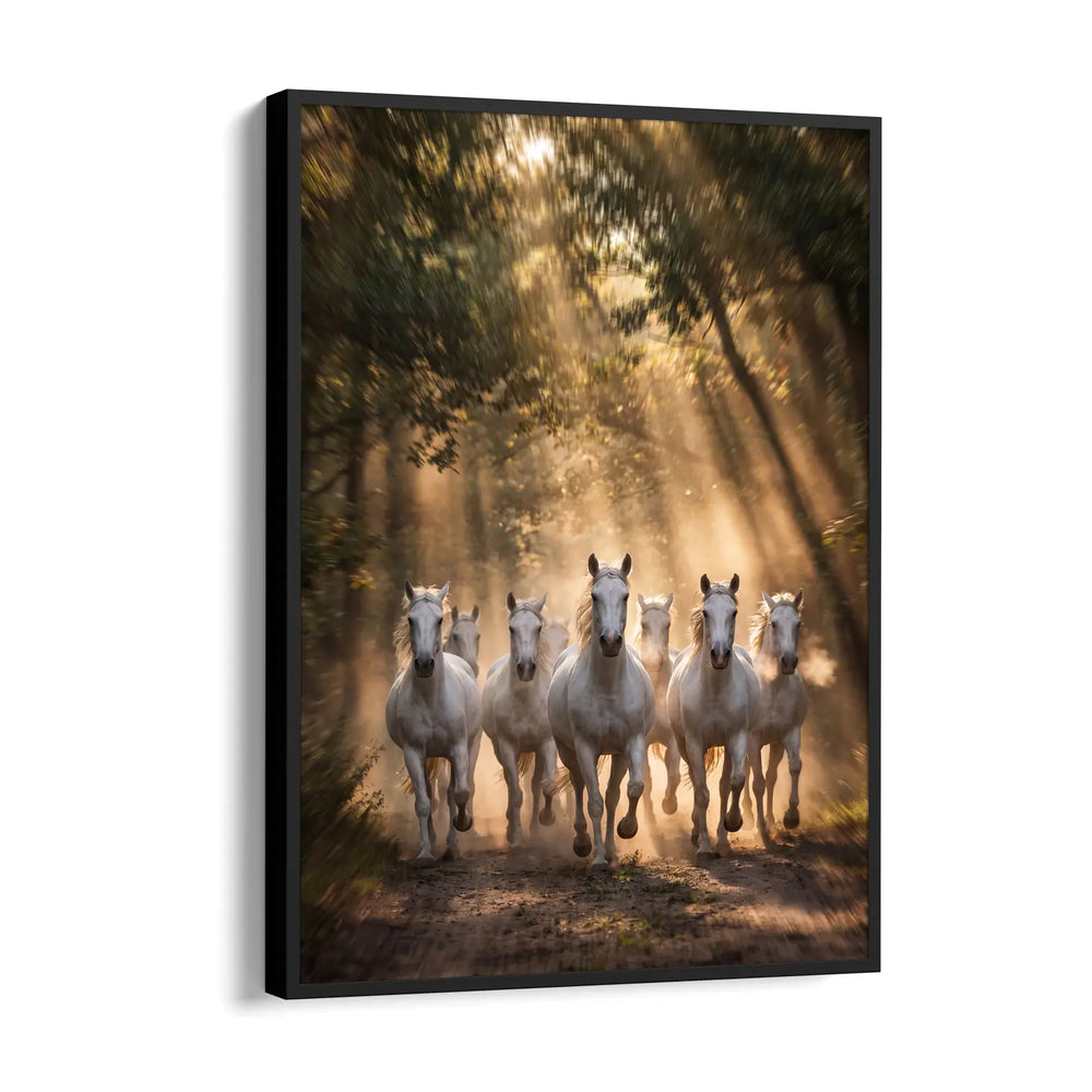 Radiant Woodland Sprint — 7 Horses Vastu Art