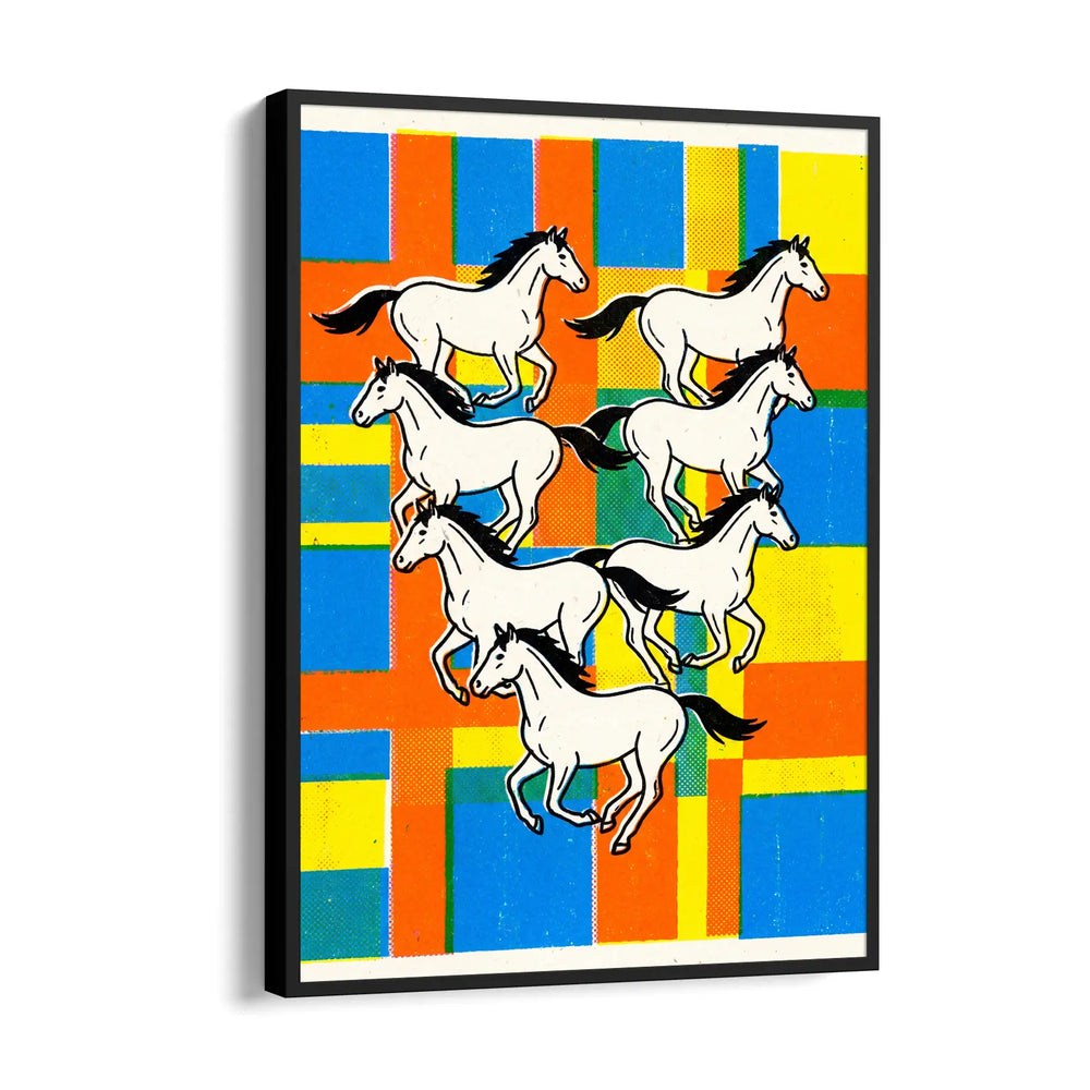 Geometric Vitality — 7 Horses Vastu Art