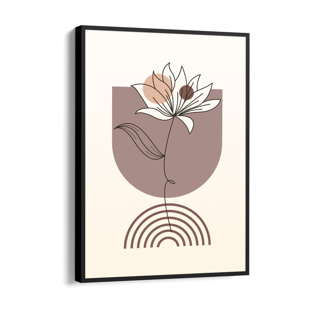 Boho Floral Line Harmony - Boho Modern Wall Art
