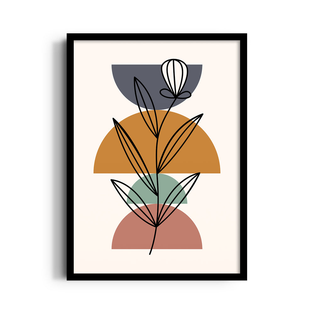 Boho Geometric Botanical Layers - Boho Modern Wall Art