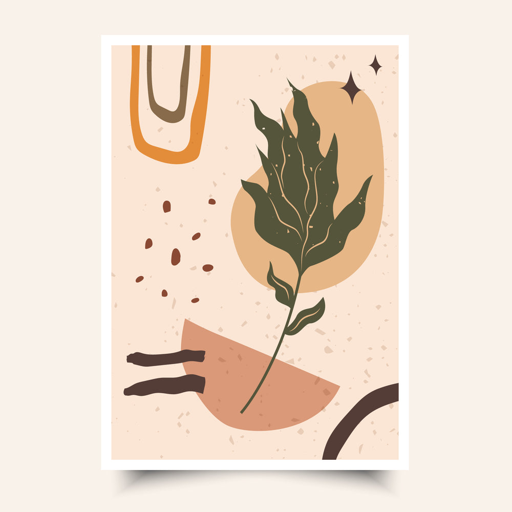 Terracotta Leaf Reverie - Abstract Modern Art