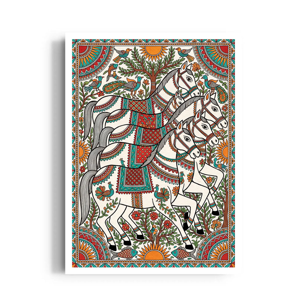 Madhubani — 7 Horses Vastu Art
