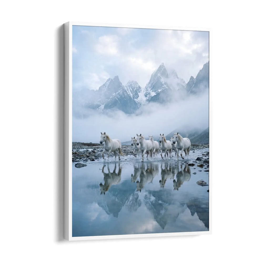 Alpine Reflection Surge — 7 Horses Vastu Art