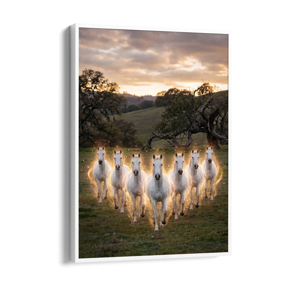 Divine Meadow Surge — 7 Horses Vastu Art