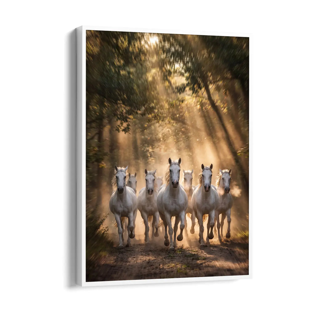 Radiant Woodland Sprint — 7 Horses Vastu Art