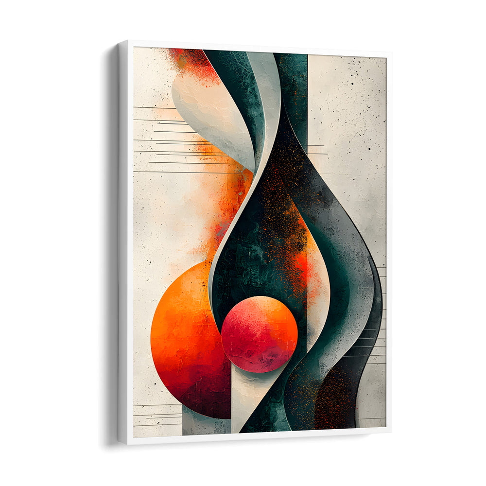 Crimson Orbit Flux Abstract Modern Art - Pillow Fights