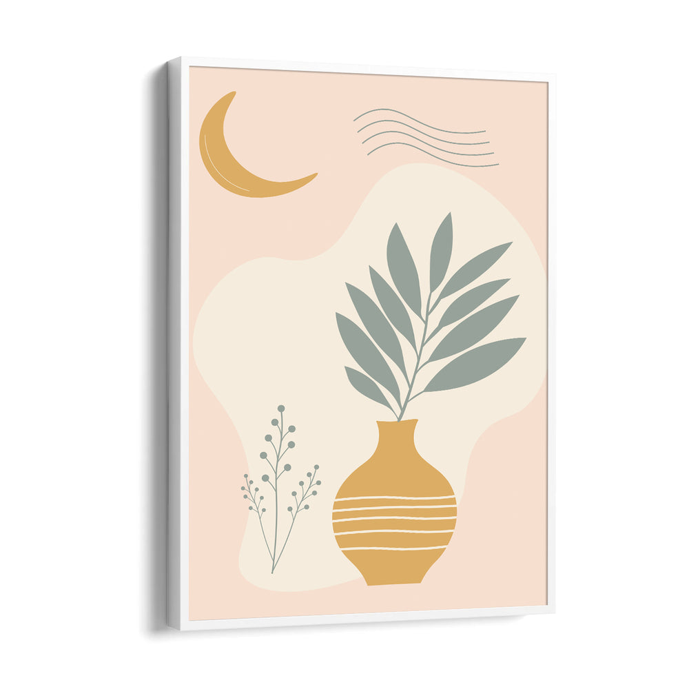 Boho Moonlight Botanical Vase - Boho Modern Wall Art