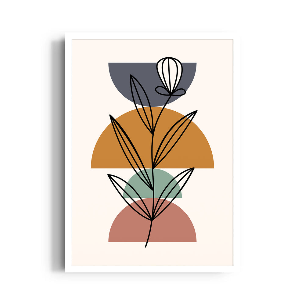 Boho Geometric Botanical Layers - Boho Modern Wall Art