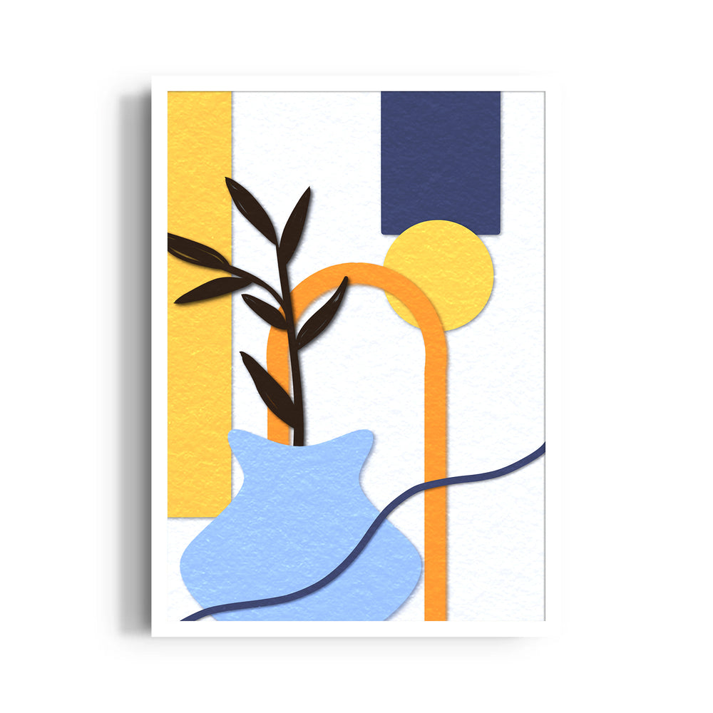 Azure Arch Botanical Contrast - Abstract Modern Art