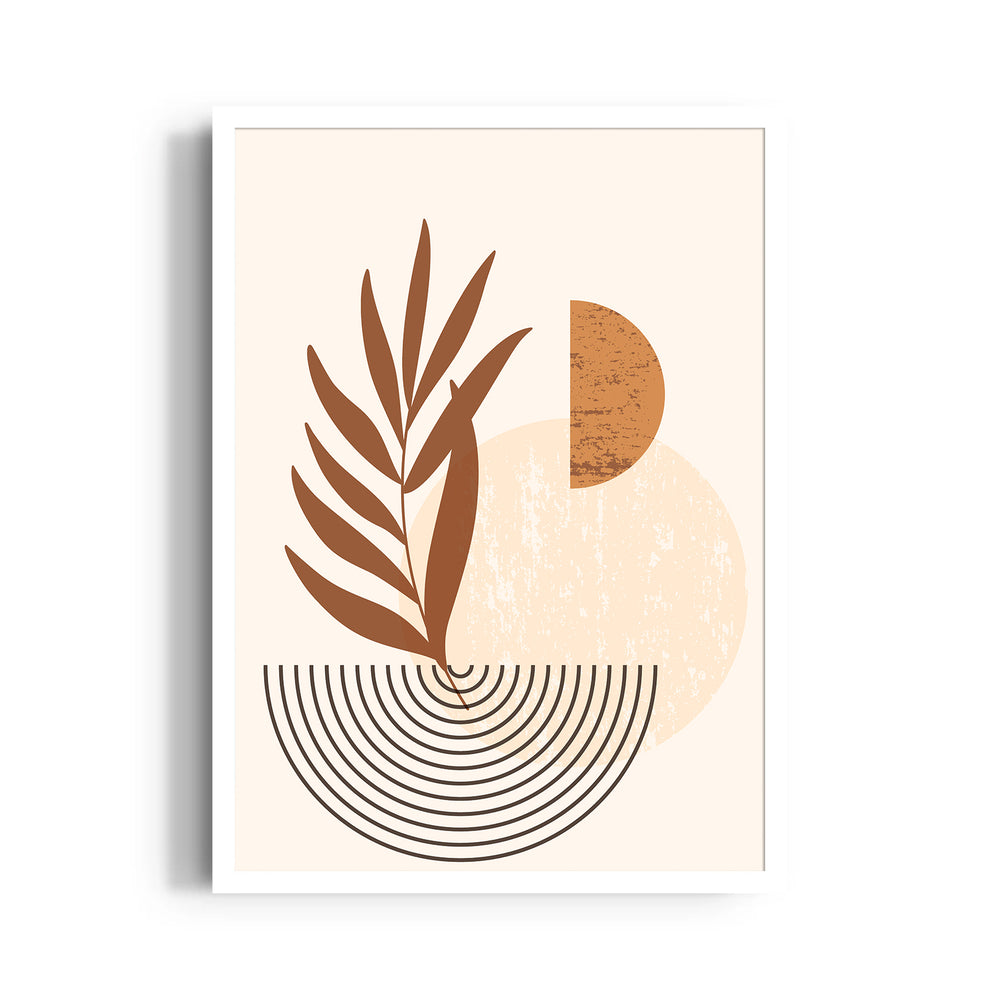 Boho Terracotta Leaf Geometry - Boho Modern Wall Art