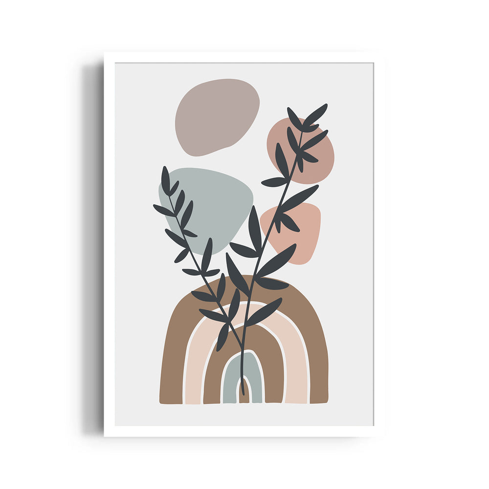 Boho Botanical Rainbow Harmony - Boho Modern Wall Art