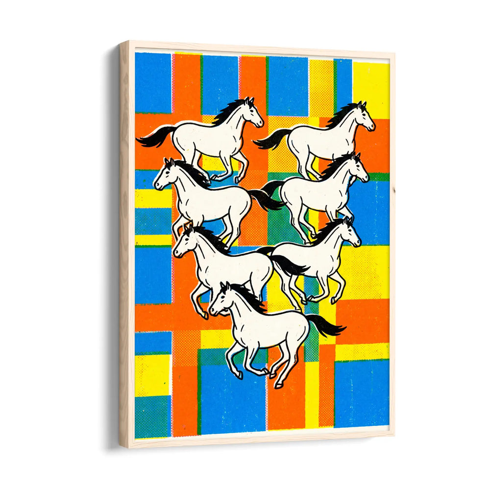 Geometric Vitality — 7 Horses Vastu Art