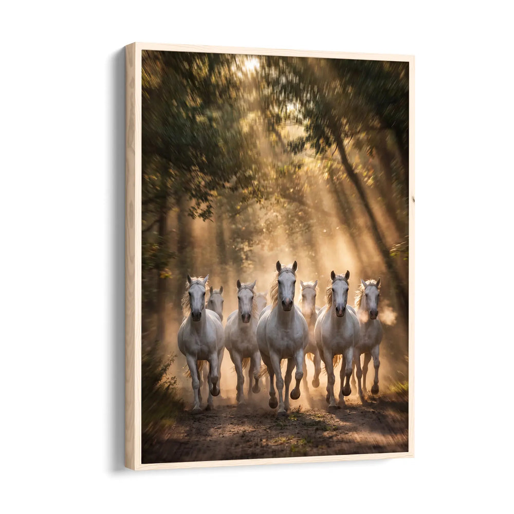 Radiant Woodland Sprint — 7 Horses Vastu Art