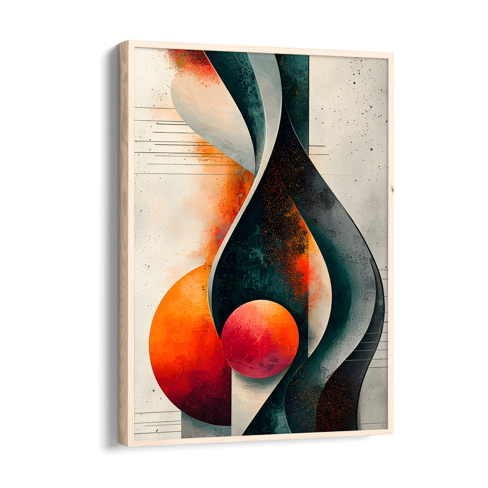 Crimson Orbit Flux Abstract Modern Art - Pillow Fights