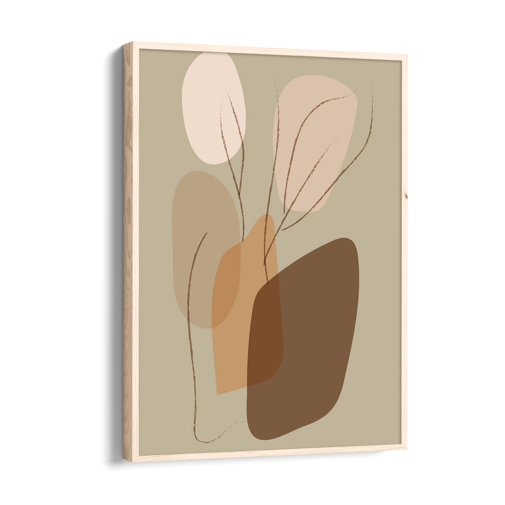 Boho Earthy Abstract Leaves – Boho Modern Wall Art