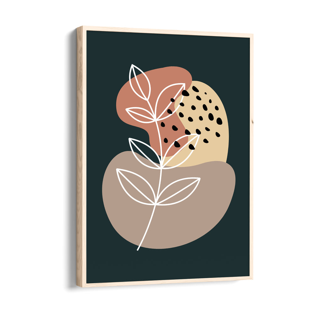 Boho Abstract Botanical Contrast - Boho Modern Wall Art