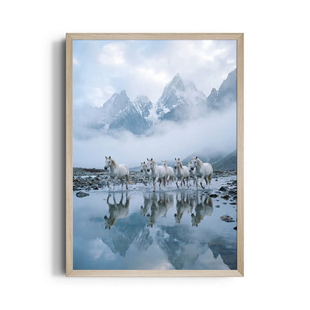 Alpine Reflection Surge — 7 Horses Vastu Art