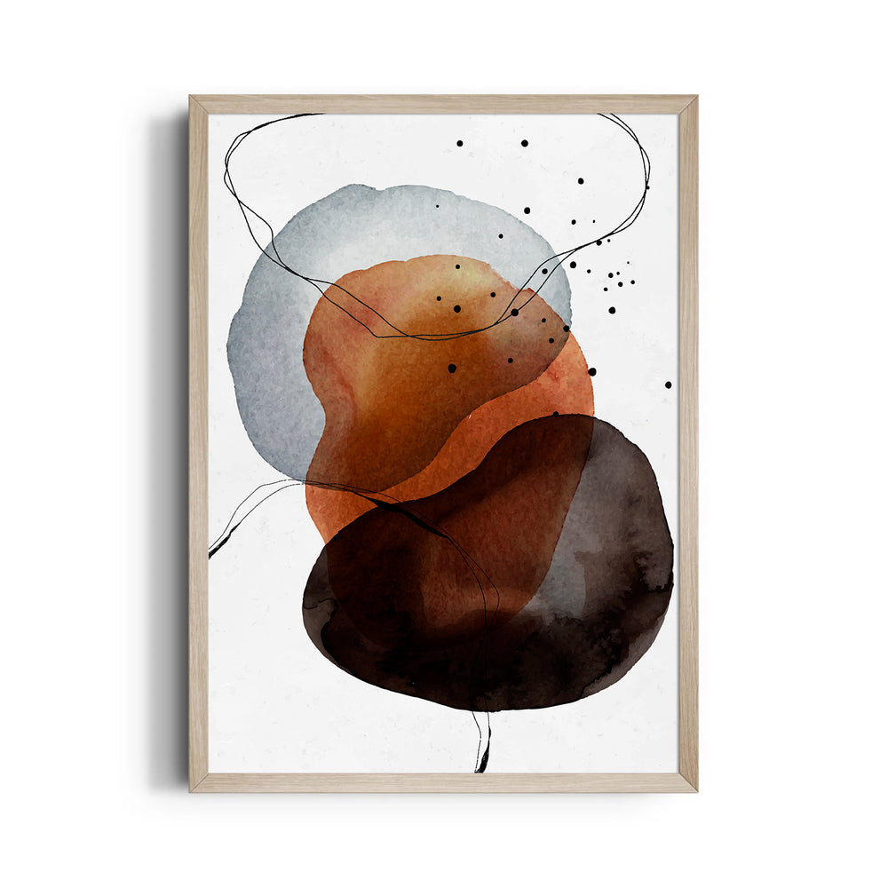 Terracotta Eclipse Balance - Abstract Modern Art