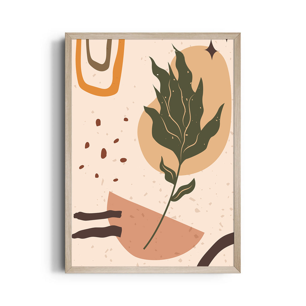 Terracotta Leaf Reverie - Abstract Modern Art