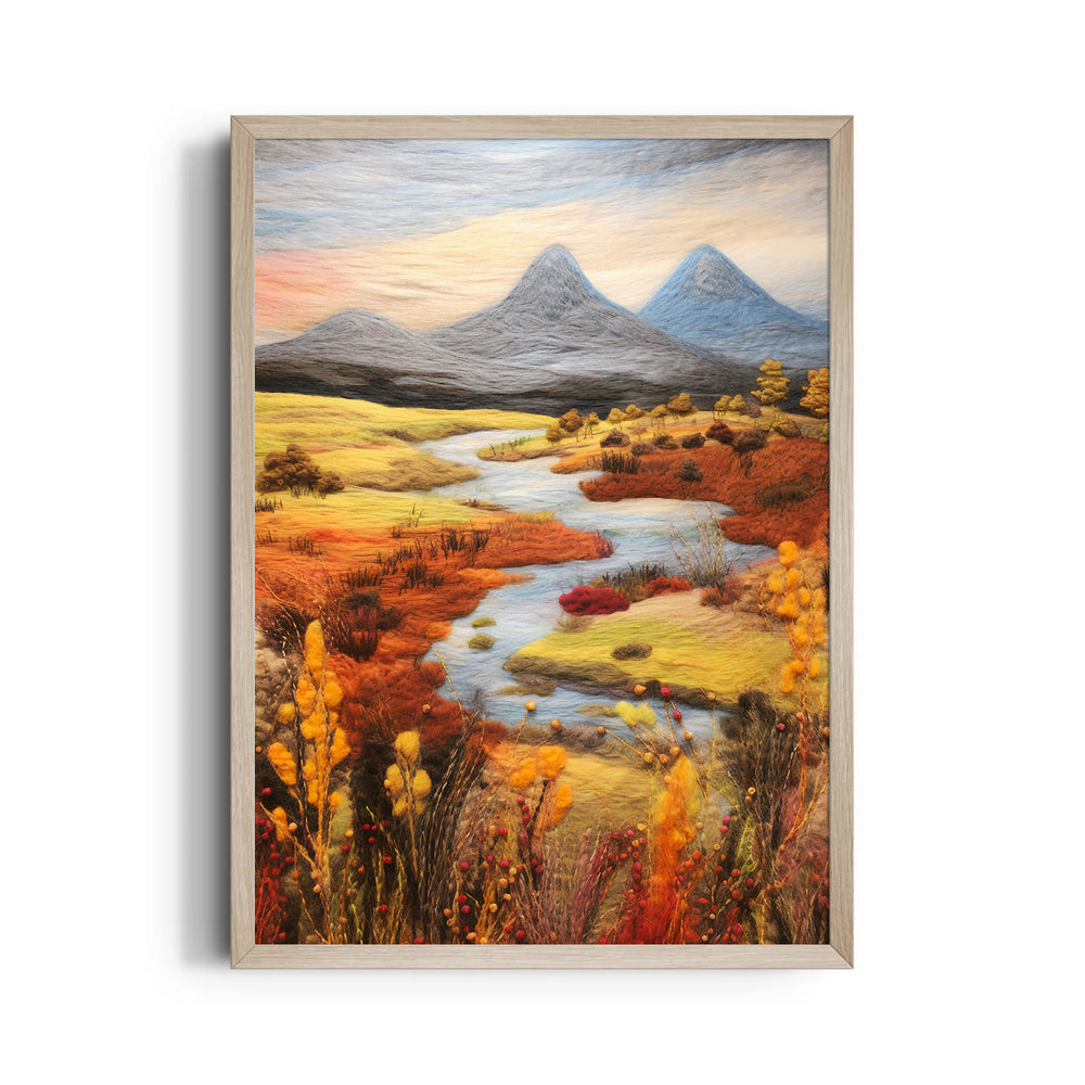 Autumn River Meadow – Landscape Modern Wall Art
