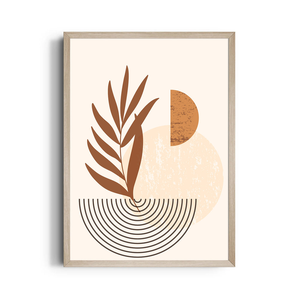 Boho Terracotta Leaf Geometry - Boho Modern Wall Art