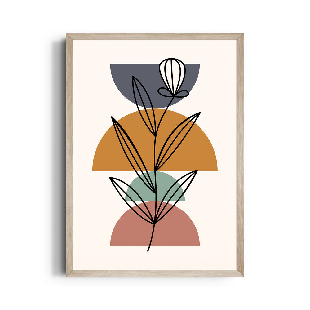 Boho Geometric Botanical Layers - Boho Modern Wall Art