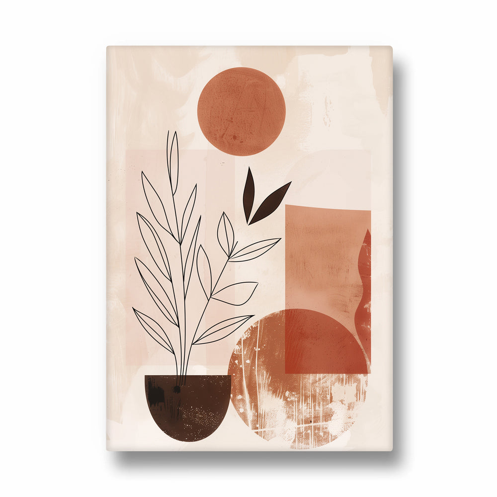 Abstract Boho Botanical Shapes - Boho Modern Wall Art