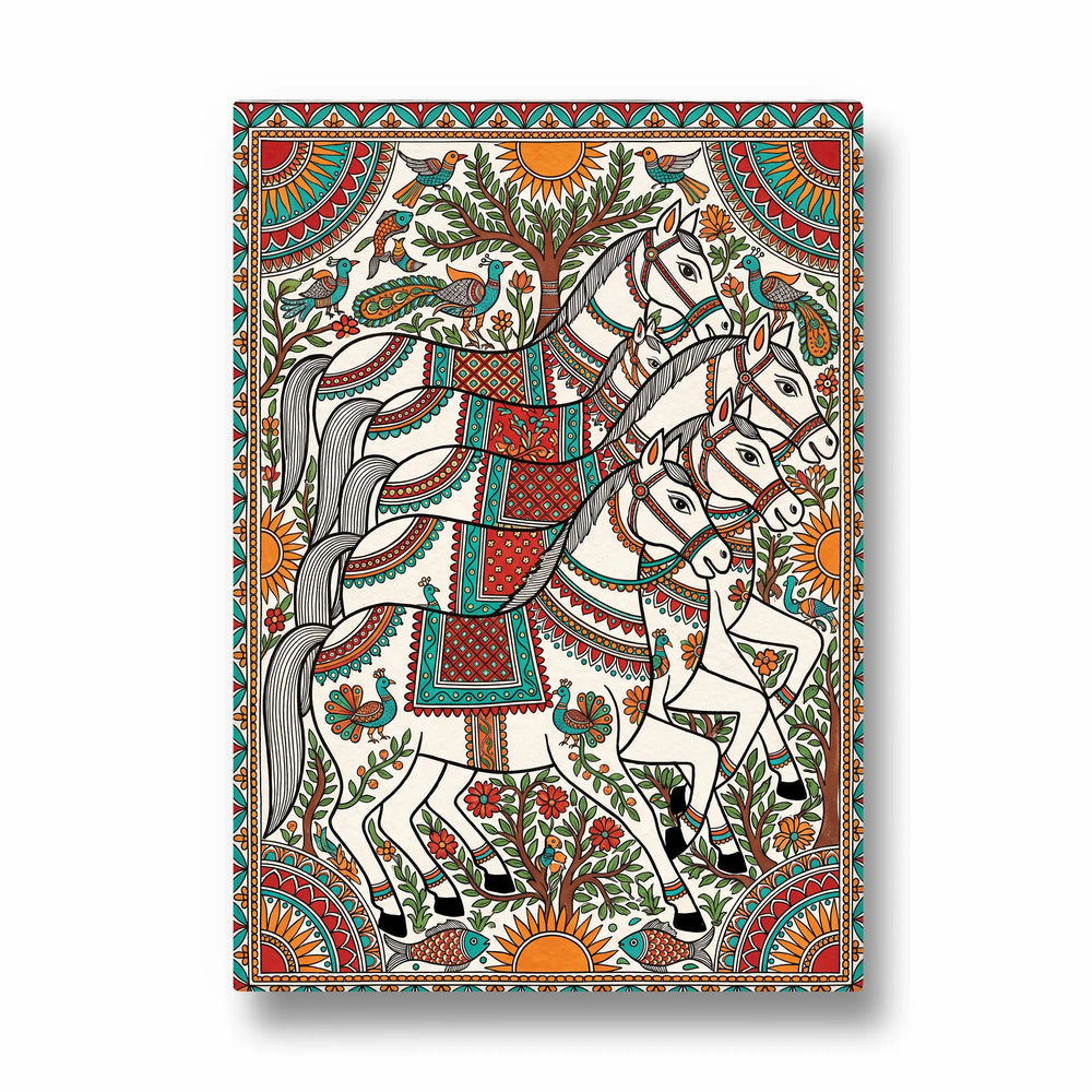 Madhubani — 7 Horses Vastu Art