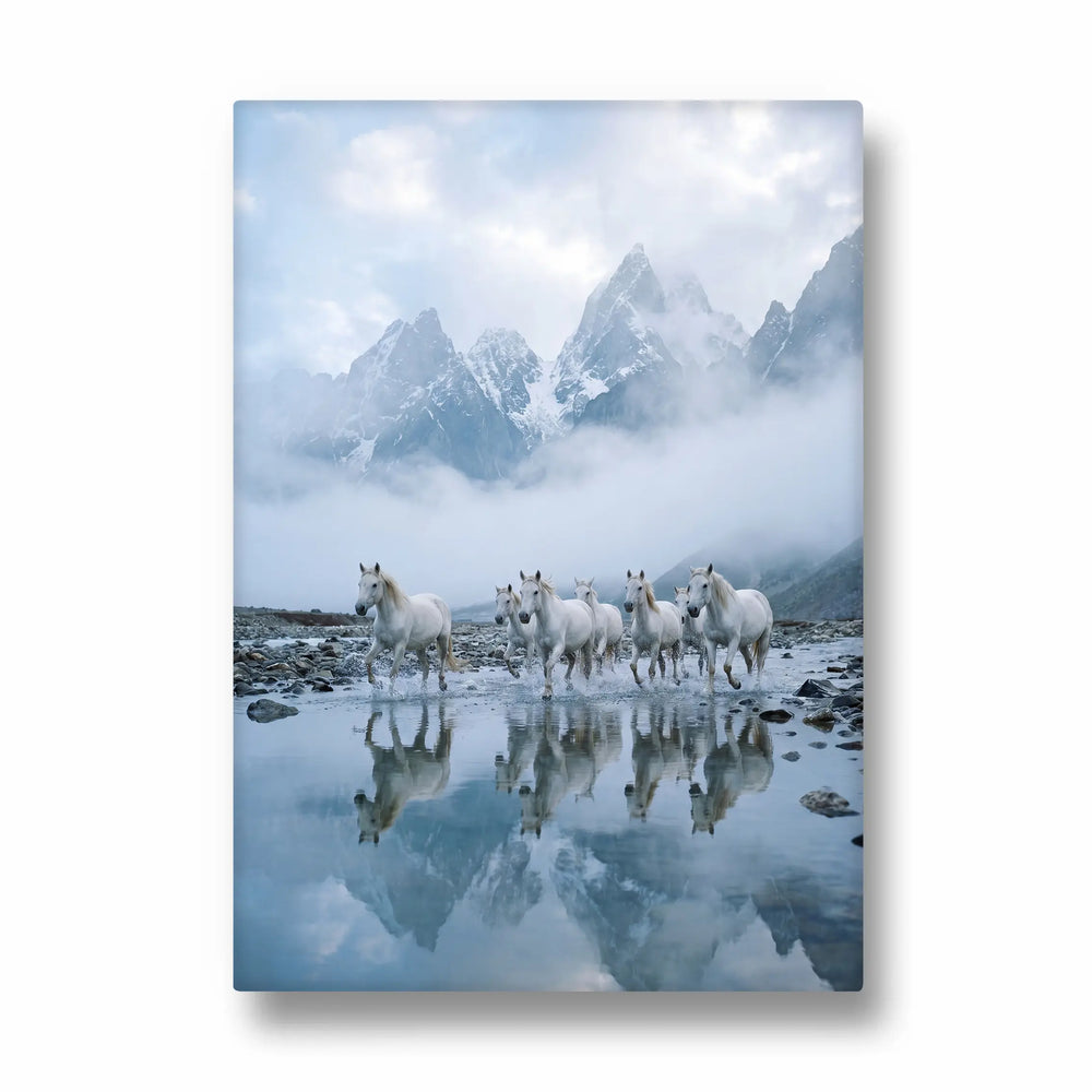 Alpine Reflection Surge — 7 Horses Vastu Art