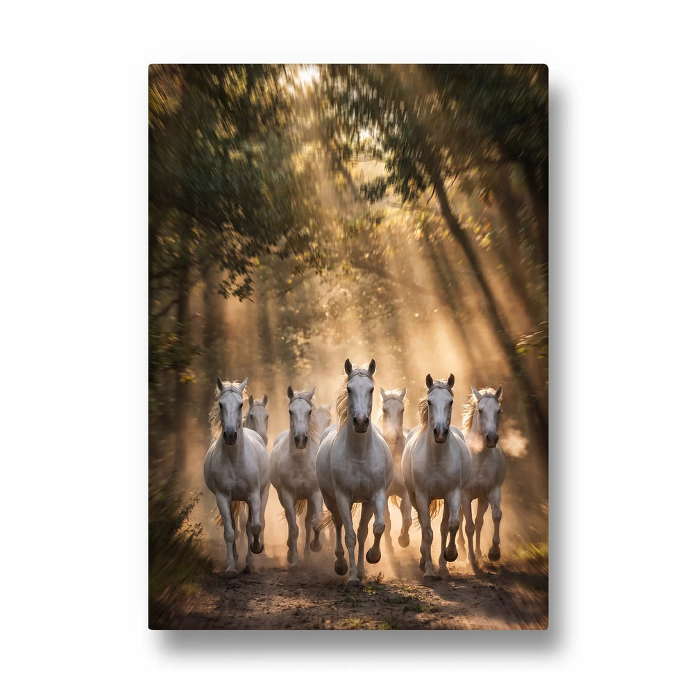 Radiant Woodland Sprint — 7 Horses Vastu Art