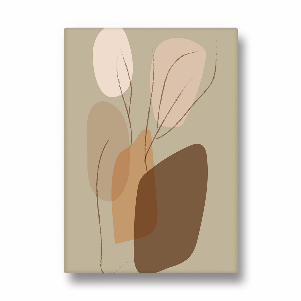 Boho Earthy Abstract Leaves – Boho Modern Wall Art
