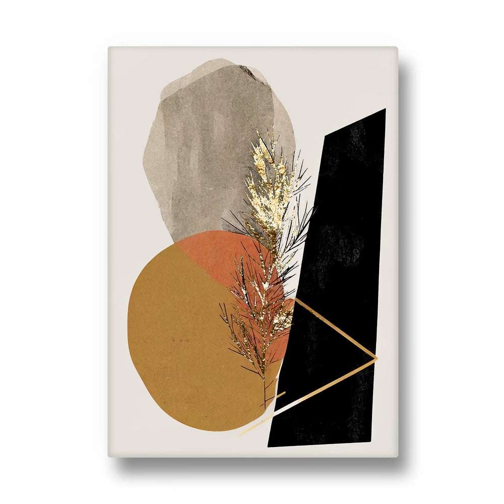 Golden Obsidian Botanical Fusion – Abstract Modern Art