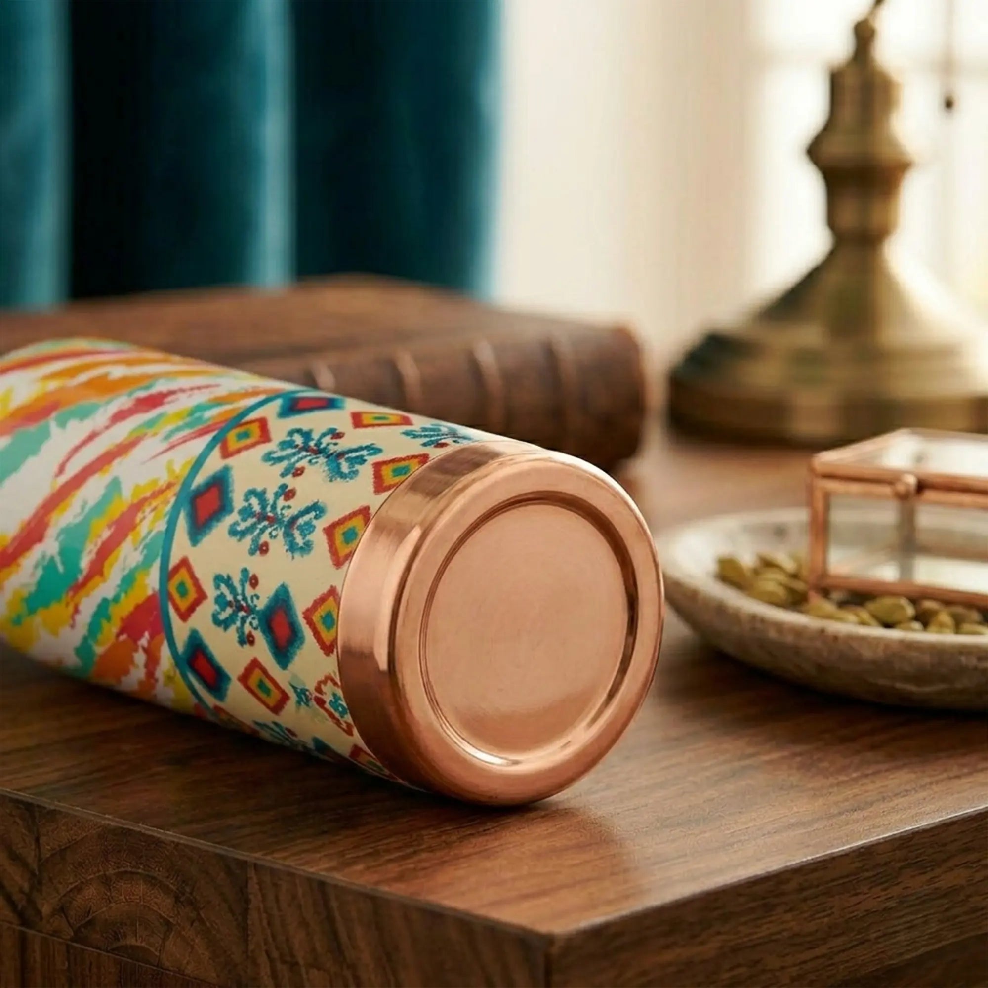 Mina Printed Pure Copper Water Bottle