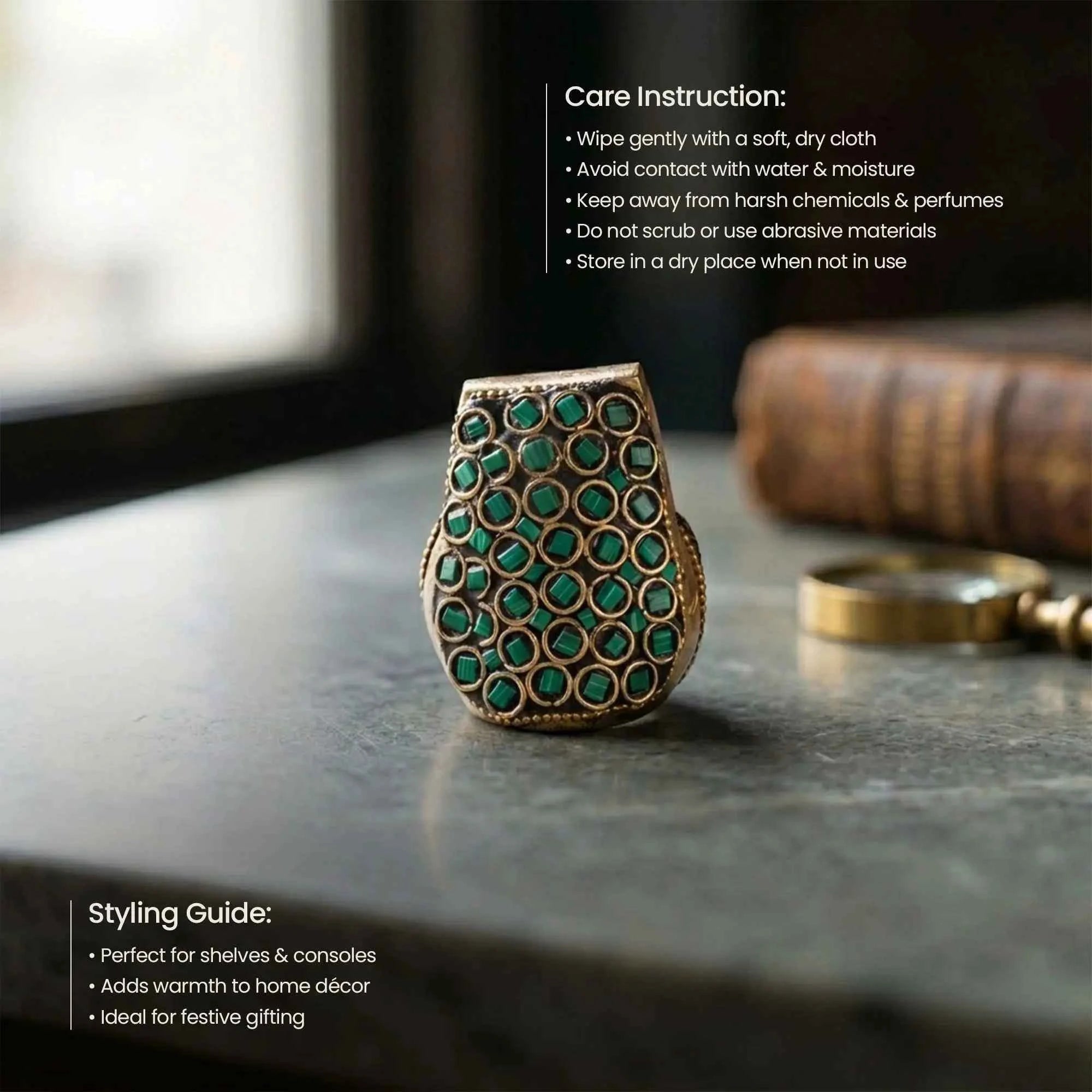 The Verdant Sage Mosaic Brass Owl
