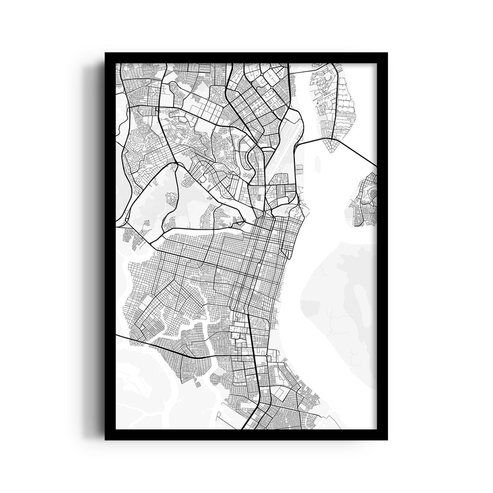 Bayfront Gridflow - street map wall art - Pillow Fights