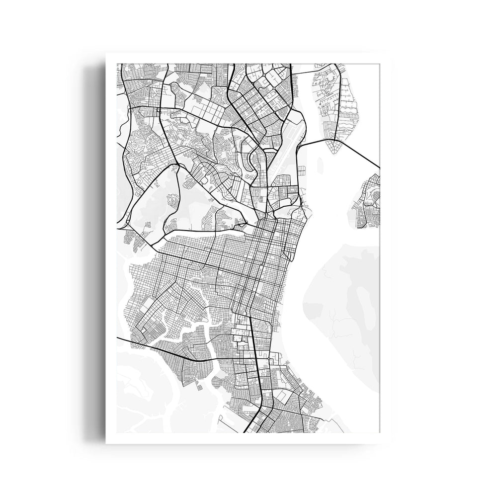 Bayfront Gridflow - street map wall art - Pillow Fights