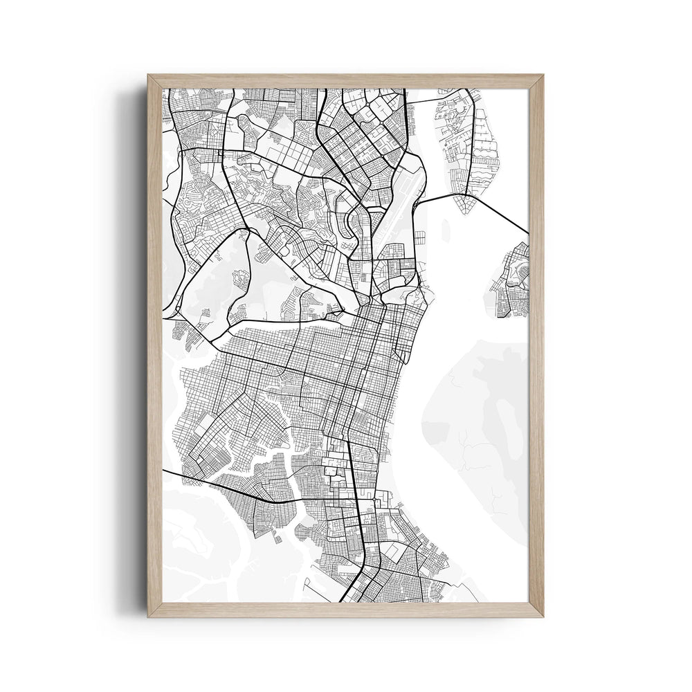 Bayfront Gridflow - street map wall art - Pillow Fights