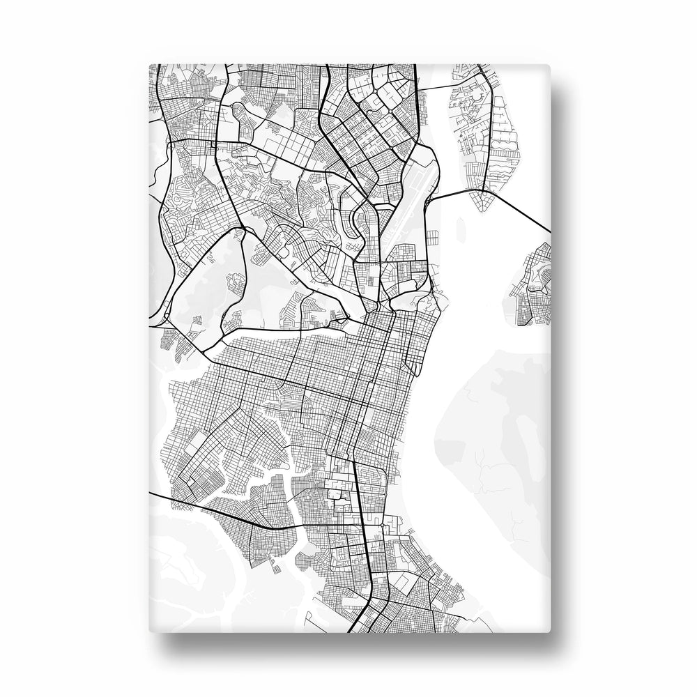 Bayfront Gridflow - street map wall art - Pillow Fights
