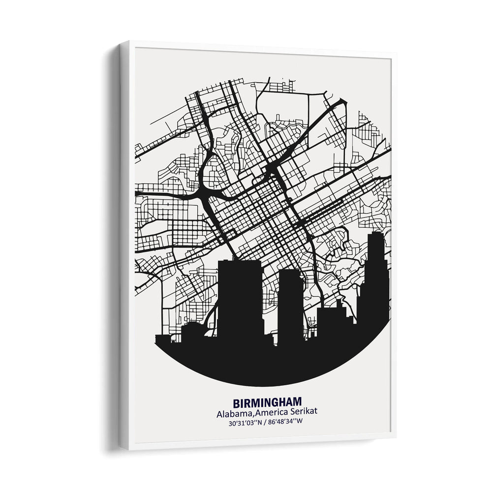 Birmingham Skyline Grid - street map wall art
