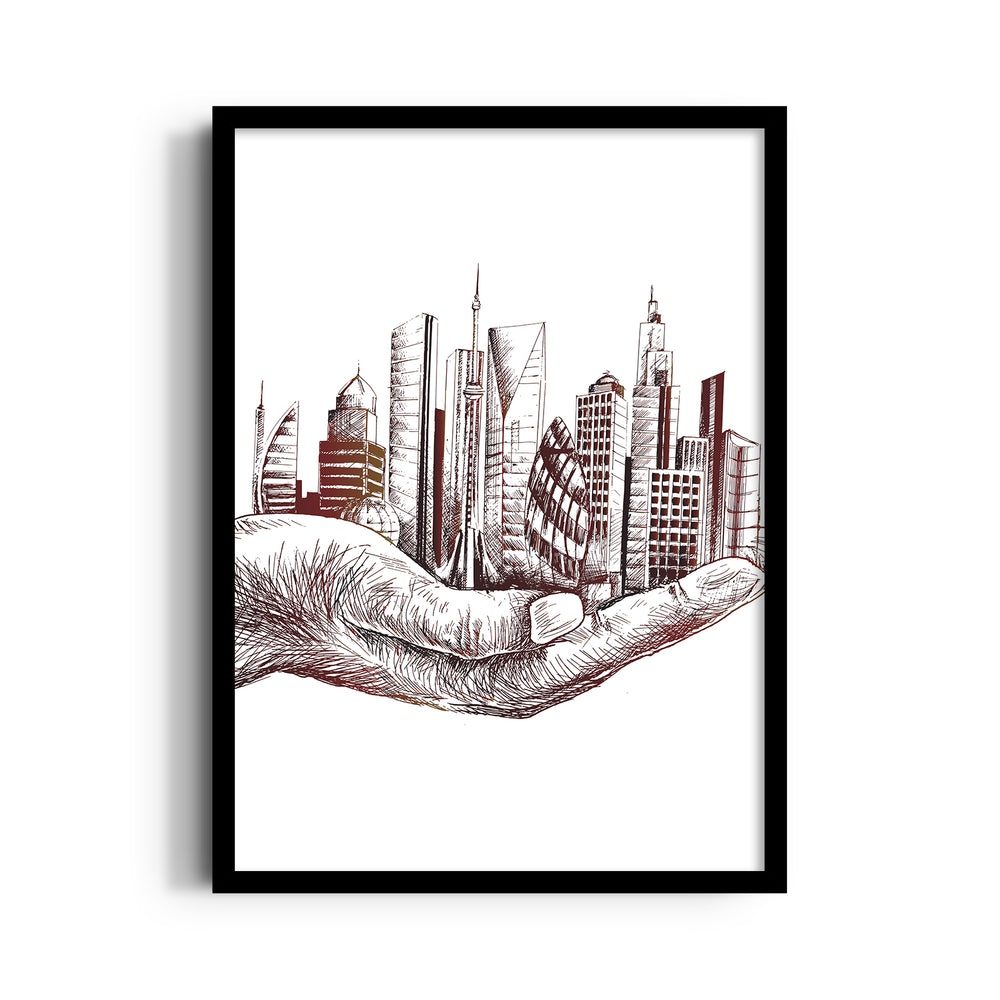City in Your Hands - City Wall Art - Pillow Fights