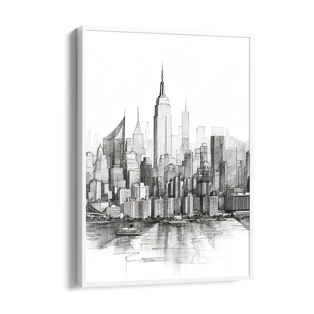 Classic Manhattan Sketch - City Wall Art
