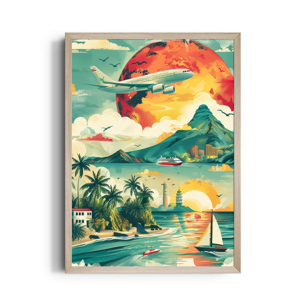 Crimson Horizon Voyage - Travel Wall Art