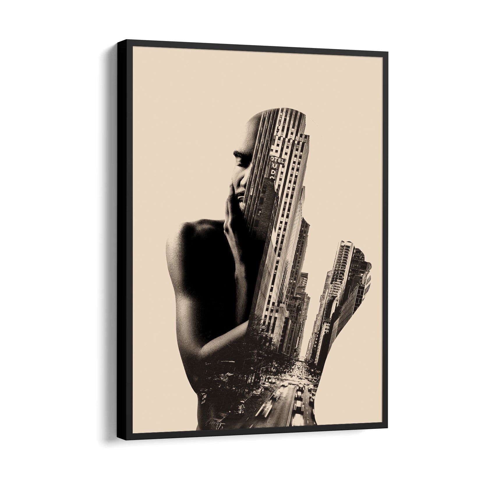 Double Exposure City Portrait ??? Artistic Urban Wall Art