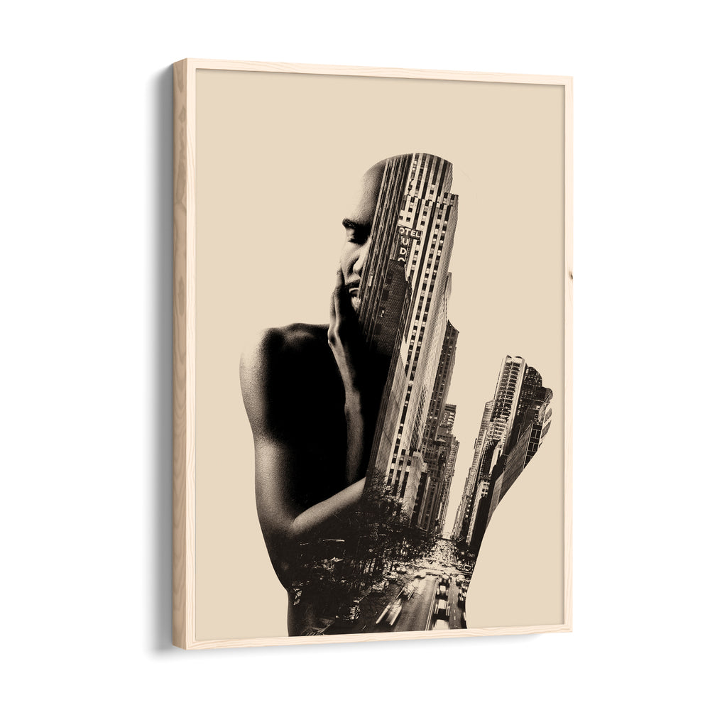 Double Exposure City Portrait – Artistic Urban Wall Art