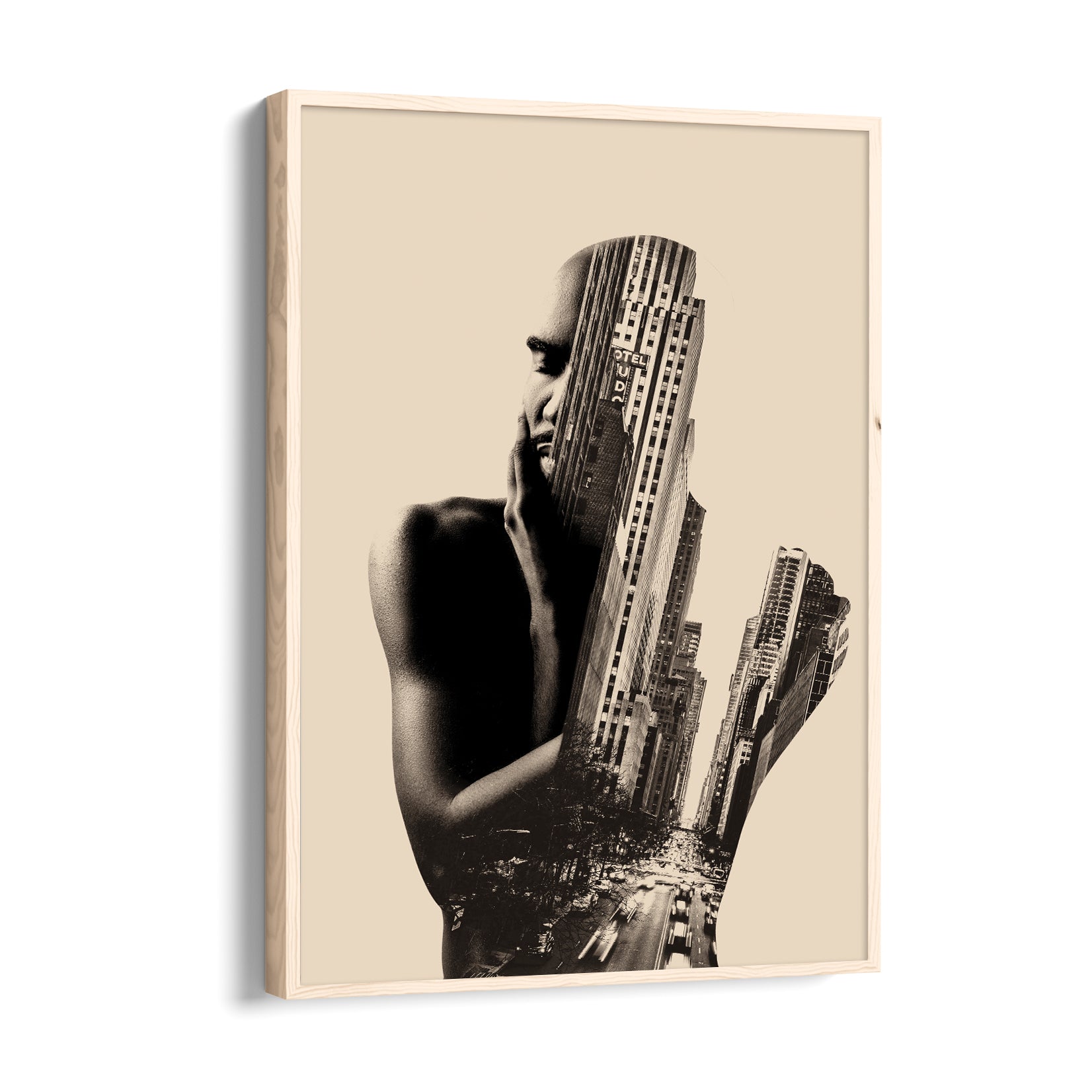 Double Exposure City Portrait ??? Artistic Urban Wall Art